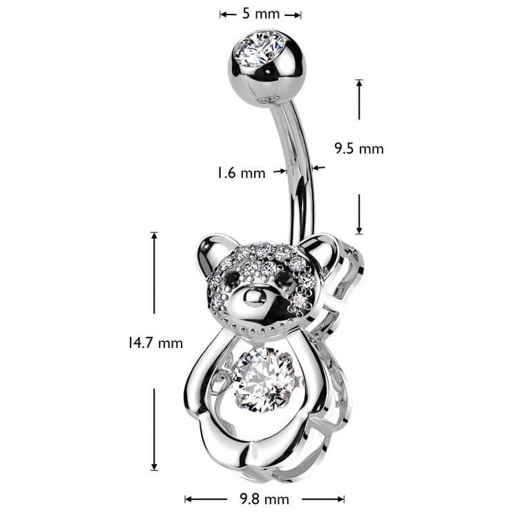 Piercing ombligo Oso de Circonitas