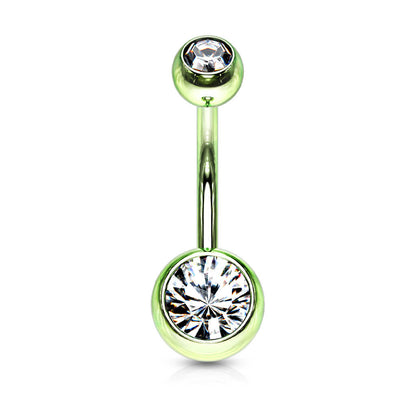 Bauchnabelpiercing Kugel Zirkonia Titan PVD