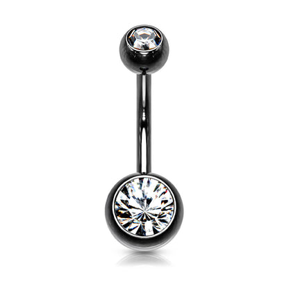 Bauchnabelpiercing Kugel Zirkonia Titan PVD