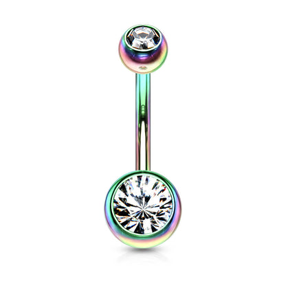 Bauchnabelpiercing Kugel Zirkonia Titan PVD