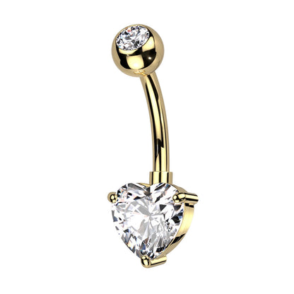 Piercing Ombelico Cuore di zircone