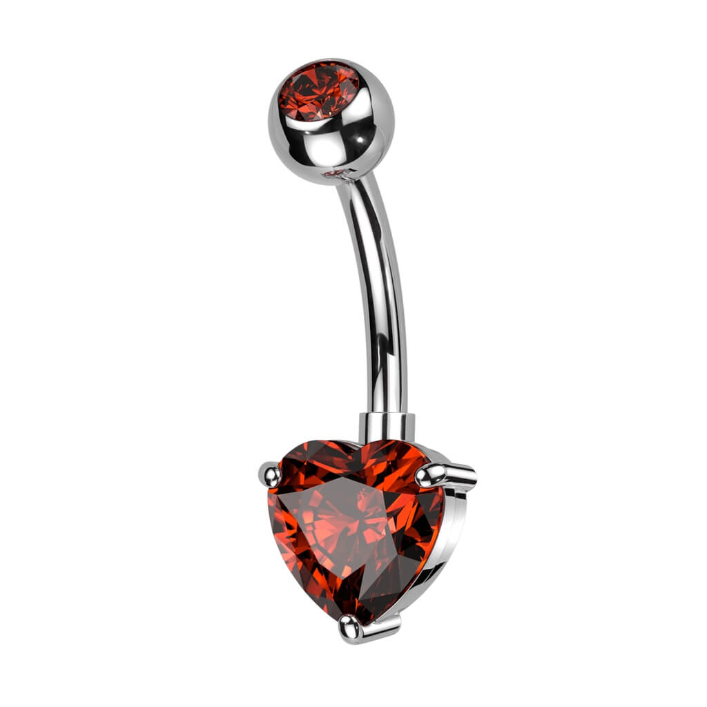 Piercing Ombelico Cuore di zircone