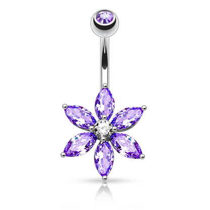 Bauchnabelpiercing Blume Zirkonia