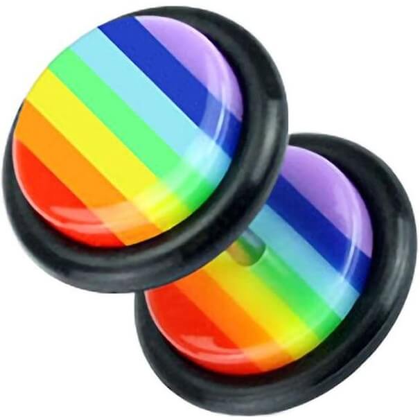 Acrylique Faux Plug Arc-en-ciel