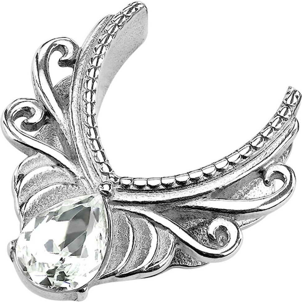 Tunnel Filigree Saddle Drop Zirconia Silver