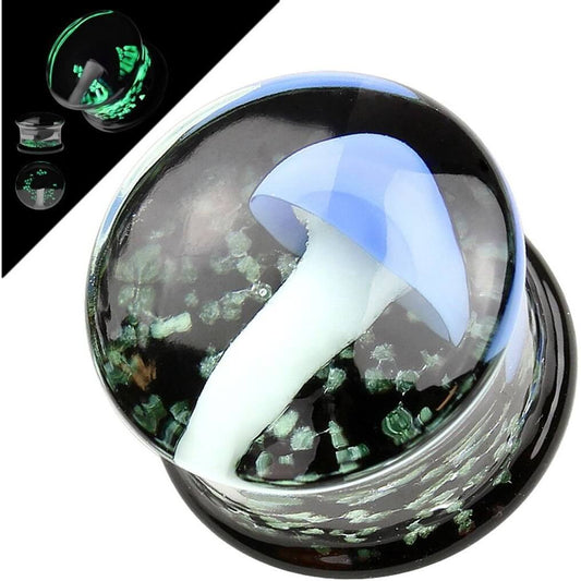 Glass Plug Mushroom Glass Glow in the Dark