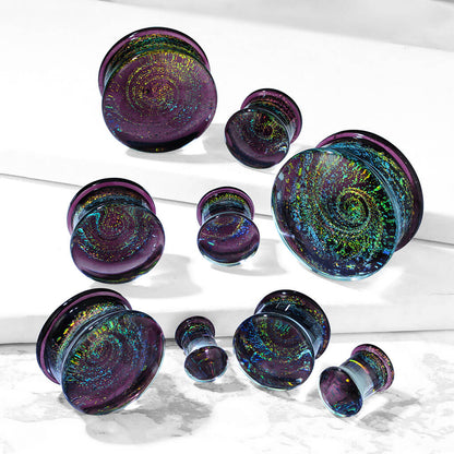 Glass Plug Galaxy Swirl Glass