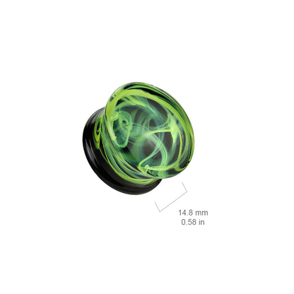 Glass Plug Green Smoke