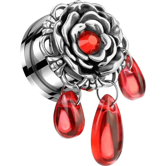 Plug Pendentif Verre Rouge Rosé