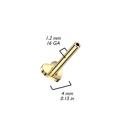 Titane Base Fond Plat Cœur 3mm Filetage Interne