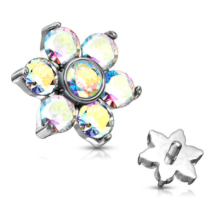 top flower zirconia prong setting Internally Threaded