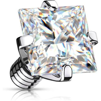 Titanium top square zirconia prong setting Internally Threaded