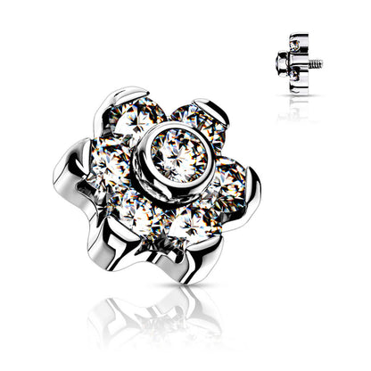 Titanium top flower zirconia Internally Threaded