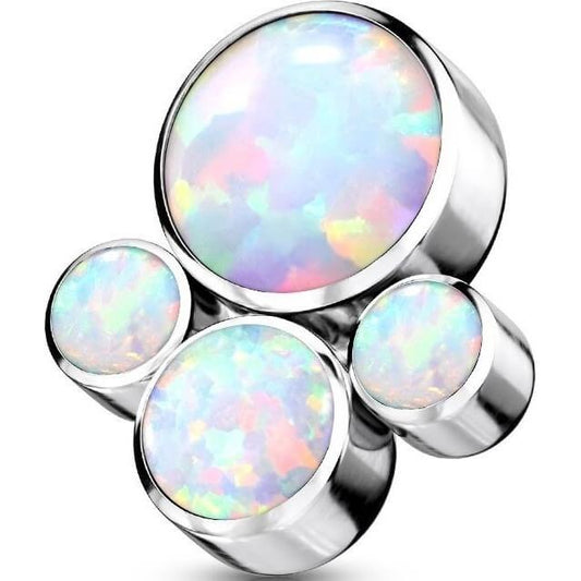 Titanium top 4 opals bezel setting Internally Threaded