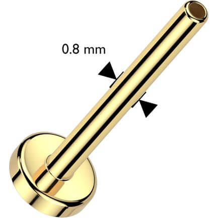 Oro 14kt Base Plana Circular  Push In