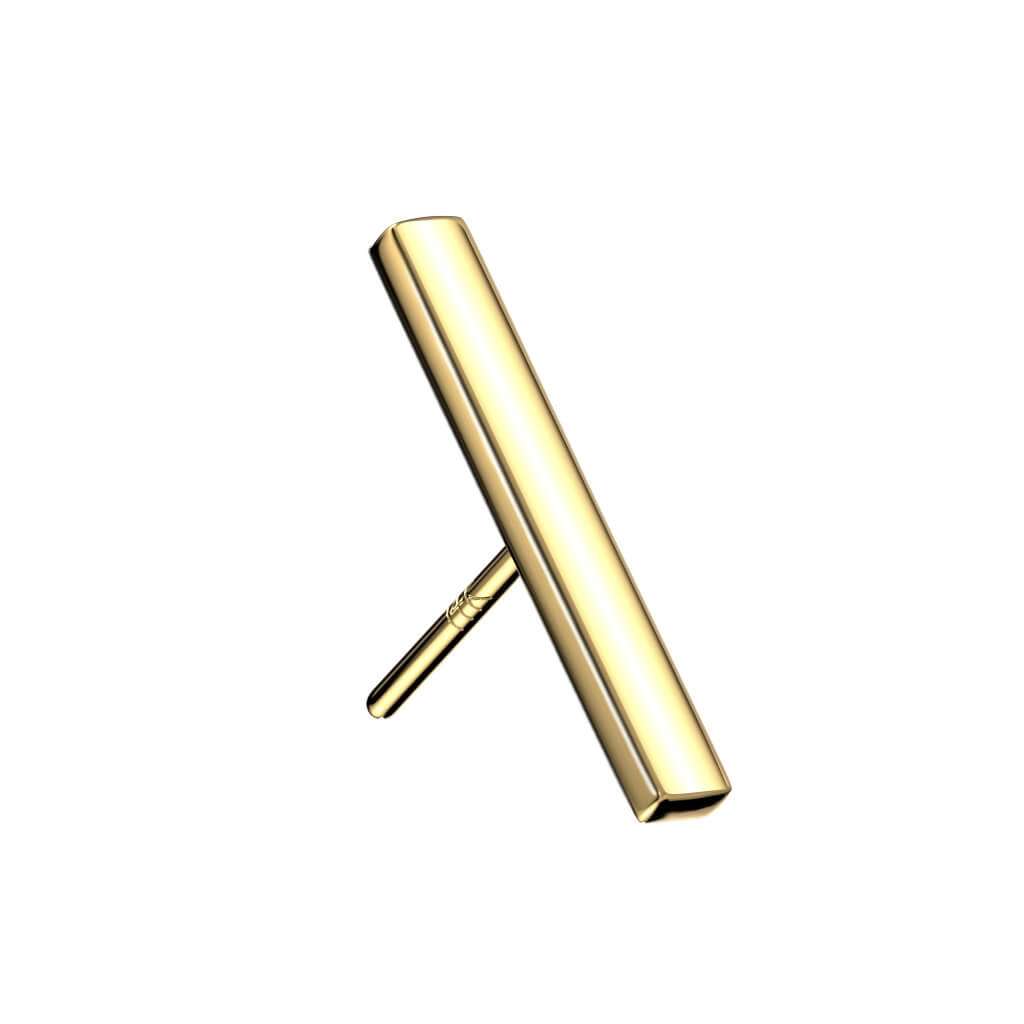 Or 14kt Embout Embout Barre Enfoncer