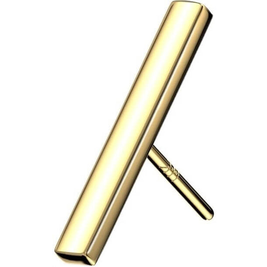 14 Karat Gold Top Balken Gelbgold Weißgold Push-In