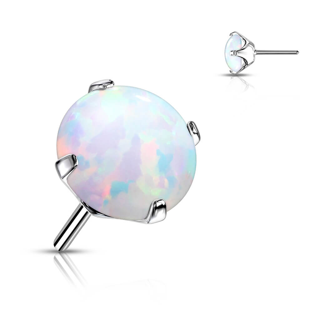 Titanium top round opal prong setting Push-In