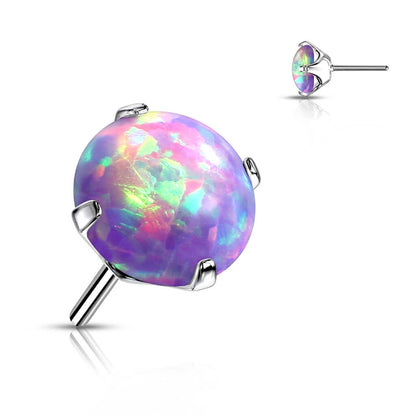 Titanium top round opal prong setting Push-In