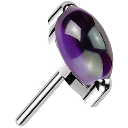 Titanium Marquise Cut Semi Precious Stone Push-In