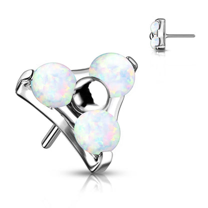 Titanium Top Triangle Opal Silver Push-In