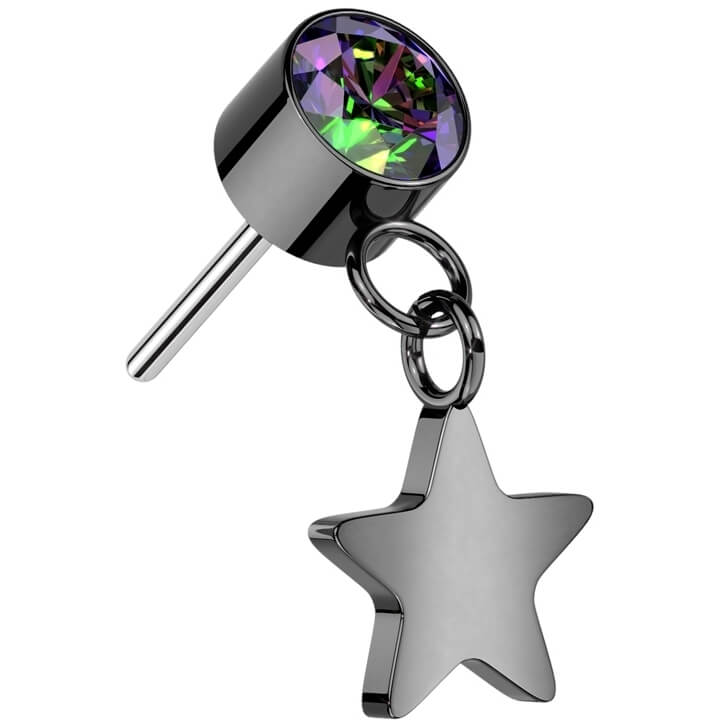 Titanium Star dangle Zirconia Push-In