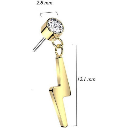 Titanio Zircone con Saetta pendente Push-In