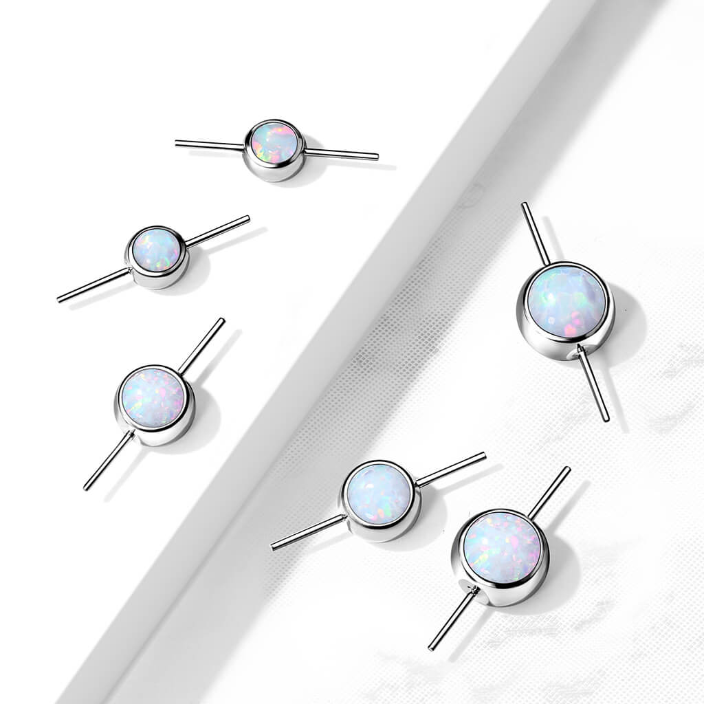 Titanio Design sfera connettore opale e argento Push-In