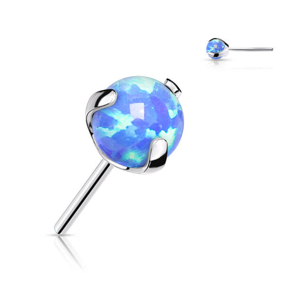 Titanio Superire opale a sfera e argento Push-In