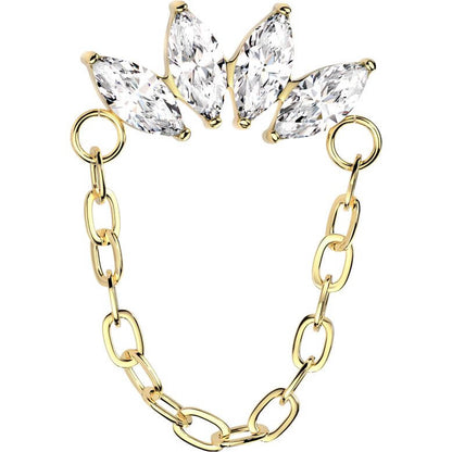 Titanium top chain marquise cut zirconias Push-In