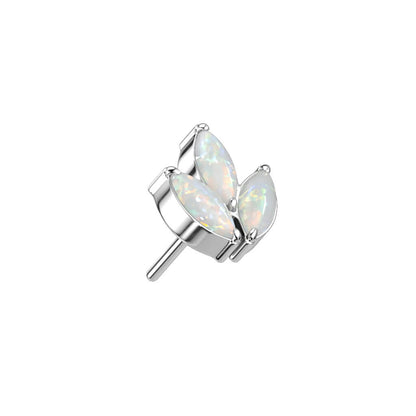 Titanium top marquise cut 3 zirconias Push-In