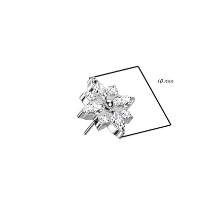 Titanium Top Flower Zirconia Push-In