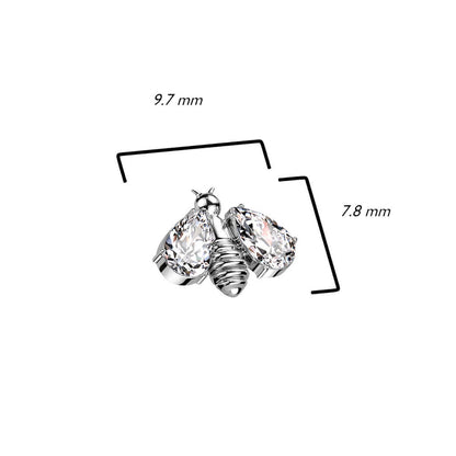 Titanium top bee with zirconia wings Push-In