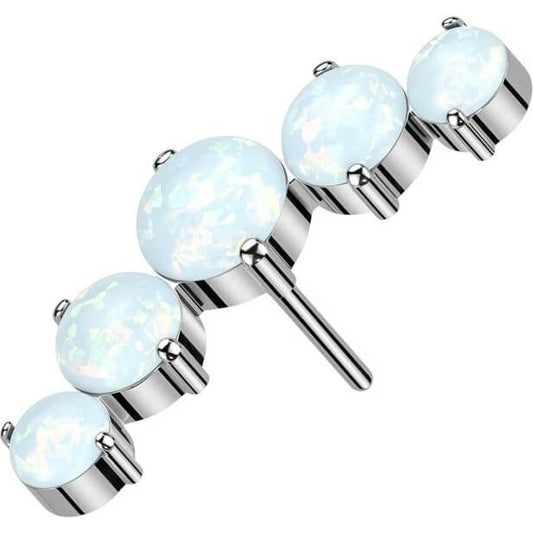 Titanium top 5 round opals Push-In