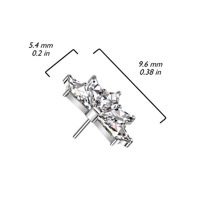 Top a ventaglio di 5 zirconi Push-In