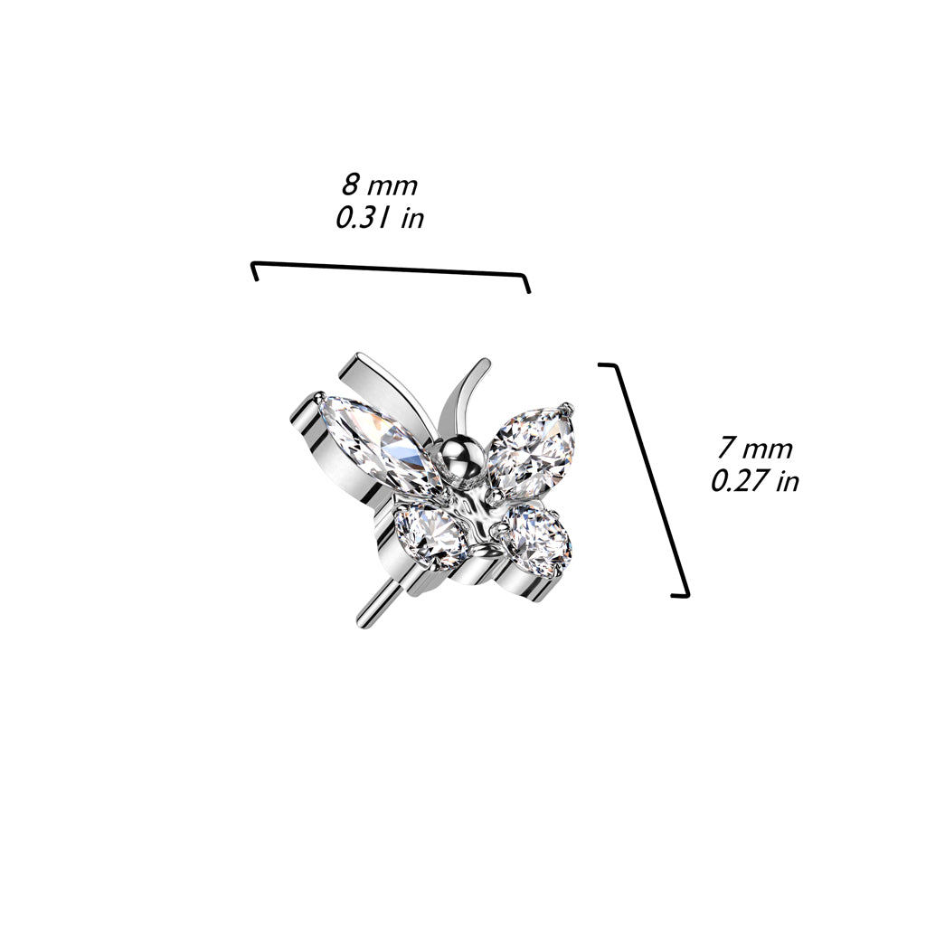 Top Butterfly Zirconia Push-In