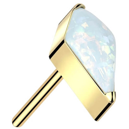 Titan Diamantform Opal Zirkonia Push-In