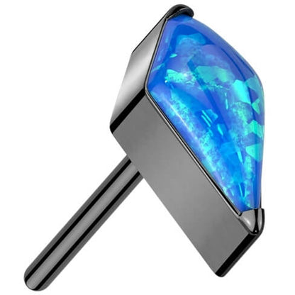 Titanium top diamond shaped opal zirconia Push-In