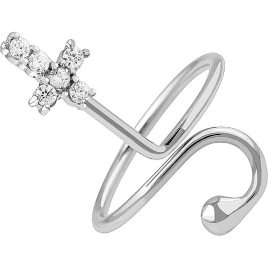 Cross Adjustable Zirconia Silver