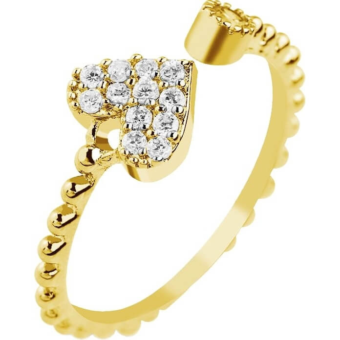 Heart Zirconia Adjustable Gold