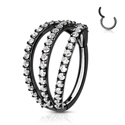 Ring Triple Line Zirconia Clicker