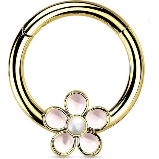 Anello Piercing Design a fiore Clicker