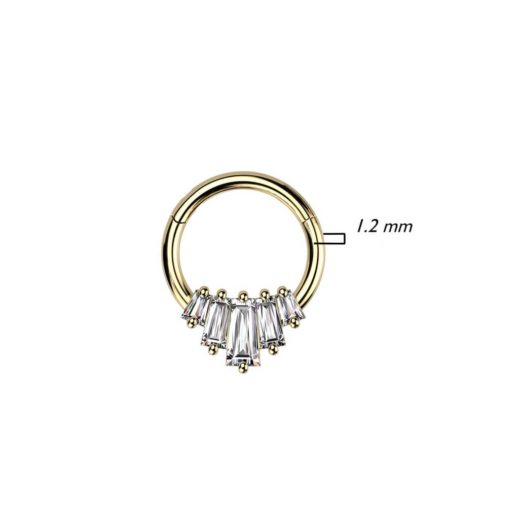 Anello Piercing 5 zirconi Clicker