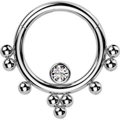 Ring Cluster Kugel Zirkonia Clicker