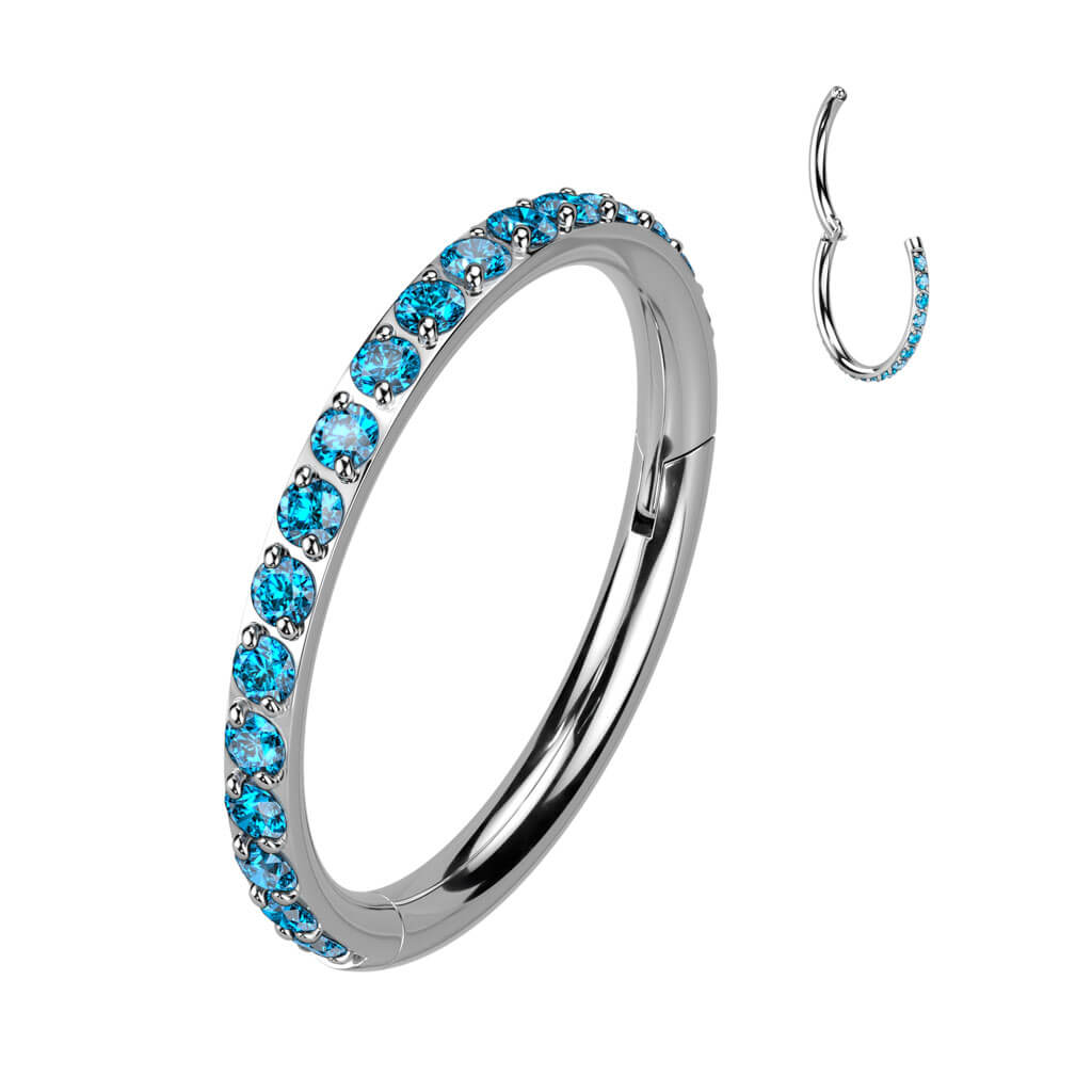 Anello Piercing Zirconi Clicker