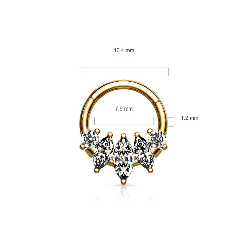 Anneau 5 Marquises Zircone Cliqueur