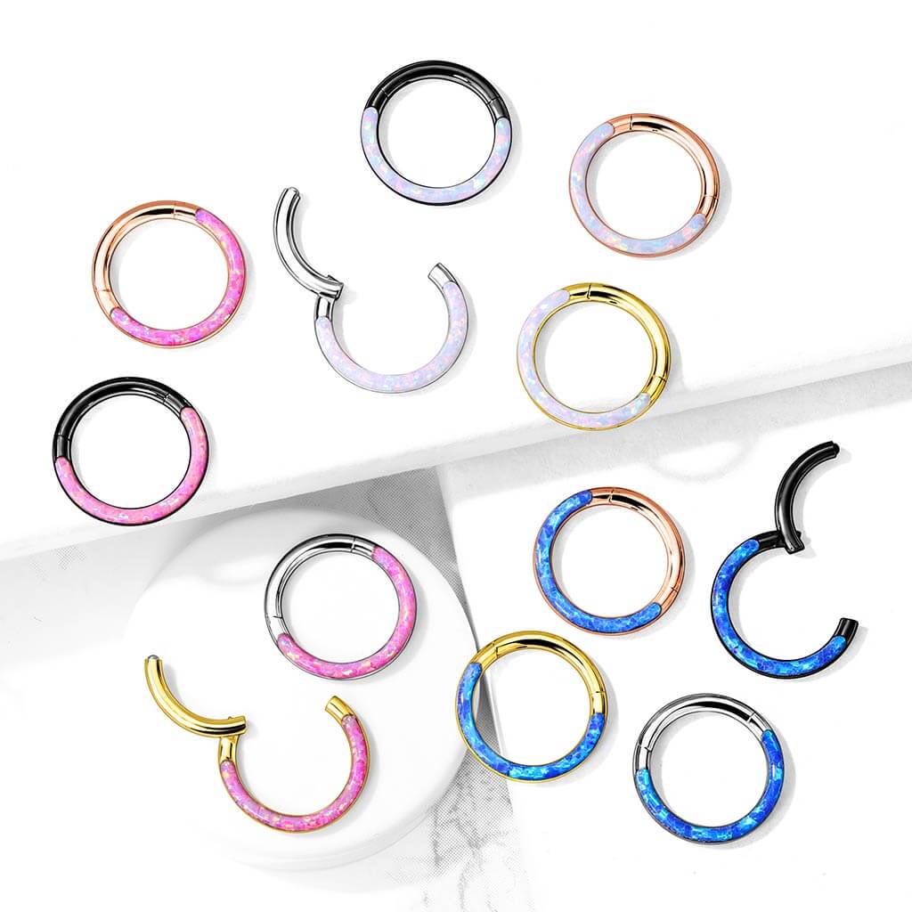 Anello Piercing Opale Clicker