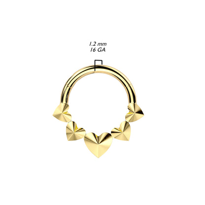 Anillo 5 corazones Clicker