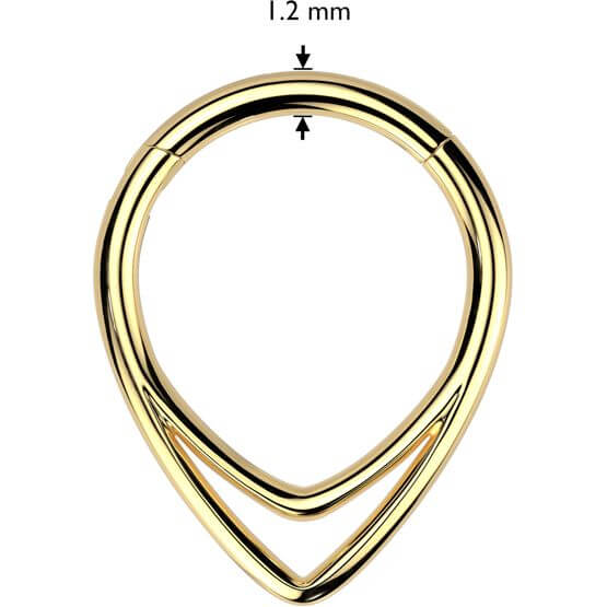 Titanio Anello Piercing  Doppio Chevron Clicker