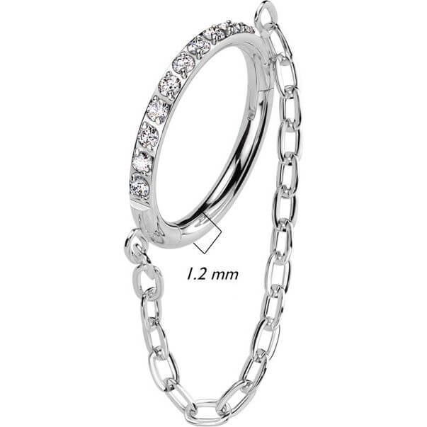 Titan Ring Kette Zirkonia Clicker